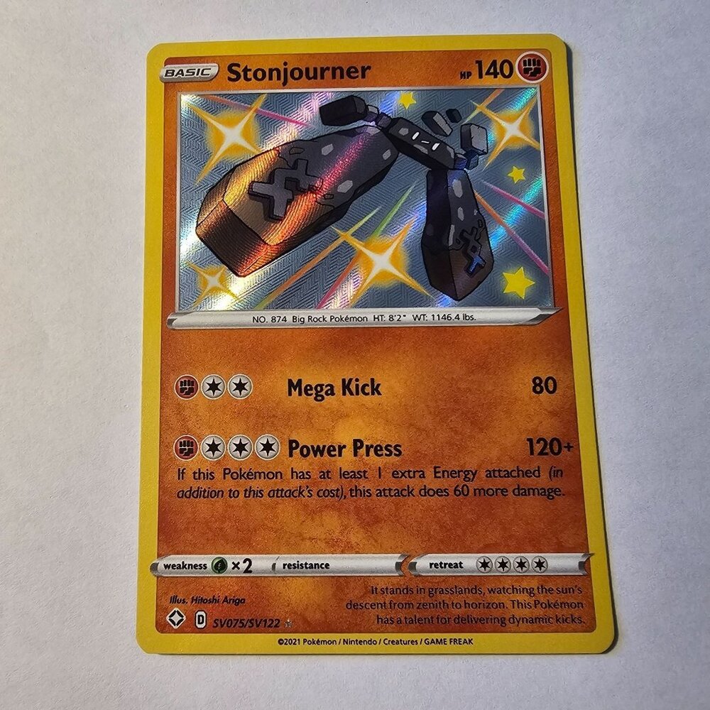 Pokemon Card Stonjourner SV075/SV122 Shining Fates Baby Shiny Rare Near Mint